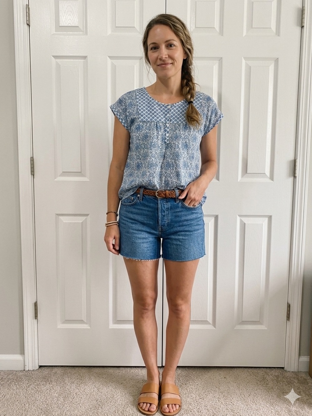 H&M L.O.G.G. Girls 100% Cotton Boho Paisley Henley Blouse 12-13Y Retro